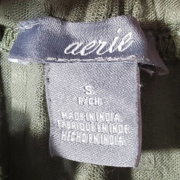 Aerie Cold Shoulder Short Sleeve Mini Dress Olive Green Size Small - Picture 5 of 11